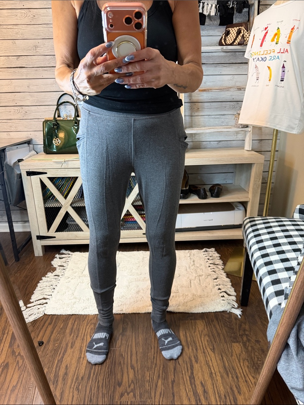 Athletic Gray Kids Thermal Leggings